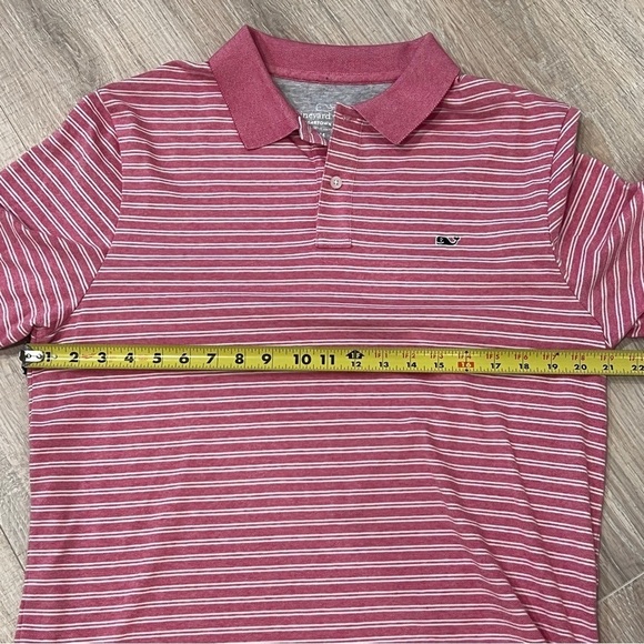 Vineyard Vines Short Sleeve Edgartown Polo Shirt Medium Pink White Striped NWOT - Picture 3 of 4